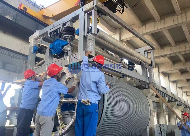 8臺雙網轉鼓擠漿機發貨至小店